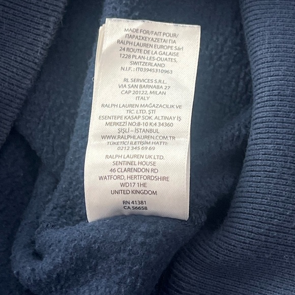 Polo Ralph Lauren Polo Bear Cotton-Blend Sweatshirt Sz XS Color “Austin Blue” - Picture 14 of 14